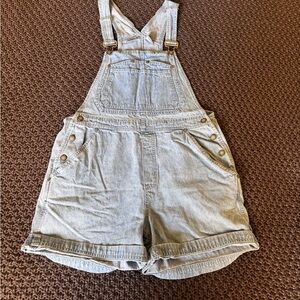 Bill Blass Light Blue Denim Overall Shorts